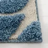 Tapete Shag Miami Damasco en Azul con Marfil