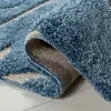 Tapete Shag Miami Damasco en Azul con Marfil