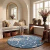 Tapete Shag Miami Damasco en Azul con Marfil