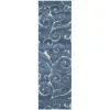 Tapete Shag Miami Damasco en Azul con Marfil