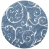 Tapete Shag Miami Damasco en Azul con Marfil