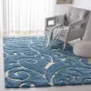 Tapete Shag Miami Damasco en Azul con Marfil