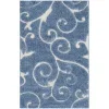 Tapete Shag Miami Damasco en Azul con Marfil