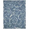Tapete Shag Miami Damasco en Azul con Marfil