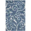 Tapete Shag Miami Damasco en Azul con Marfil