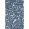 Tapete Shag Miami Damasco en Azul con Marfil