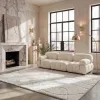 Tapete Shag Miami de Curvas en Natural con Marfil