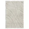 Tapete Shag Miami de Curvas en Natural con Marfil