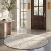 Tapete Shag Miami de Curvas en Natural con Marfil