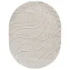 Tapete Shag Miami de Curvas en Natural con Marfil