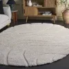 Tapete Shag Miami de Curvas en Natural con Marfil