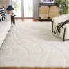 Tapete Shag Miami de Curvas en Natural con Marfil