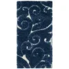 Tapete Shag Miami de Hojas en Azul con Marfil