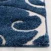 Tapete Shag Miami de Hojas en Azul con Marfil