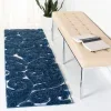 Tapete Shag Miami de Hojas en Azul con Marfil