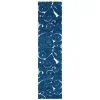 Tapete Shag Miami de Hojas en Azul con Marfil
