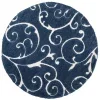 Tapete Shag Miami de Hojas en Azul con Marfil