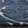 Tapete Shag Miami de Hojas en Azul con Marfil