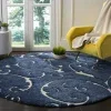 Tapete Shag Miami de Hojas en Azul con Marfil