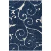 Tapete Shag Miami de Hojas en Azul con Marfil