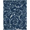 Tapete Shag Miami de Hojas en Azul con Marfil