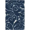 Tapete Shag Miami de Hojas en Azul con Marfil