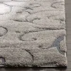 Tapete Shag Miami de Hojas en Gris con Azul