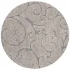 Tapete Shag Miami de Hojas en Gris con Azul