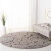 Tapete Shag Miami de Hojas en Gris con Azul