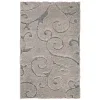 Tapete Shag Miami de Hojas en Gris con Azul