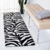 Tapete Shag Miami de Rayas en Marfil con Negro