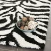 Tapete Shag Miami de Rayas en Marfil con Negro
