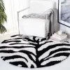 Tapete Shag Miami de Rayas en Marfil con Negro