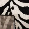 Tapete Shag Miami de Rayas en Marfil con Negro