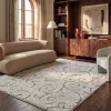 Tapete Shag Miami Floral en Beige con Azul