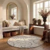 Tapete Shag Miami Floral en Beige con Azul