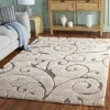 Tapete Shag Miami Floral en Beige con Azul