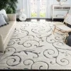 Tapete Shag Miami Floral en Beige con Azul