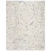 Tapete Shag Miami Floral en Beige con Azul