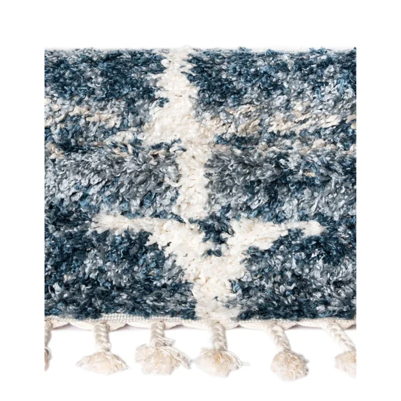 shag nordico enrejado en azul