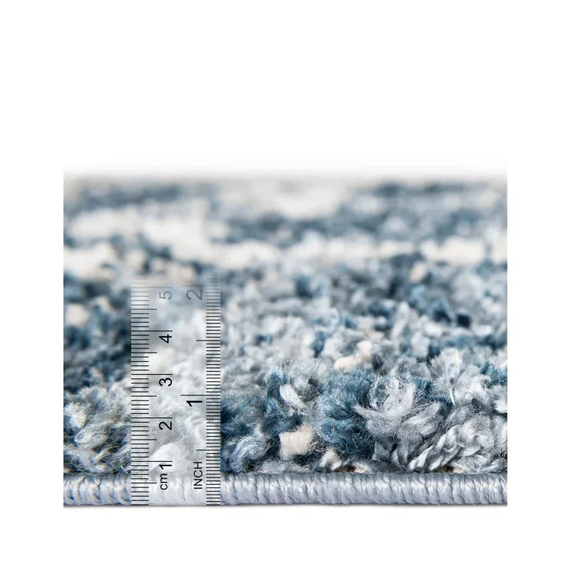 shag nordico enrejado en azul