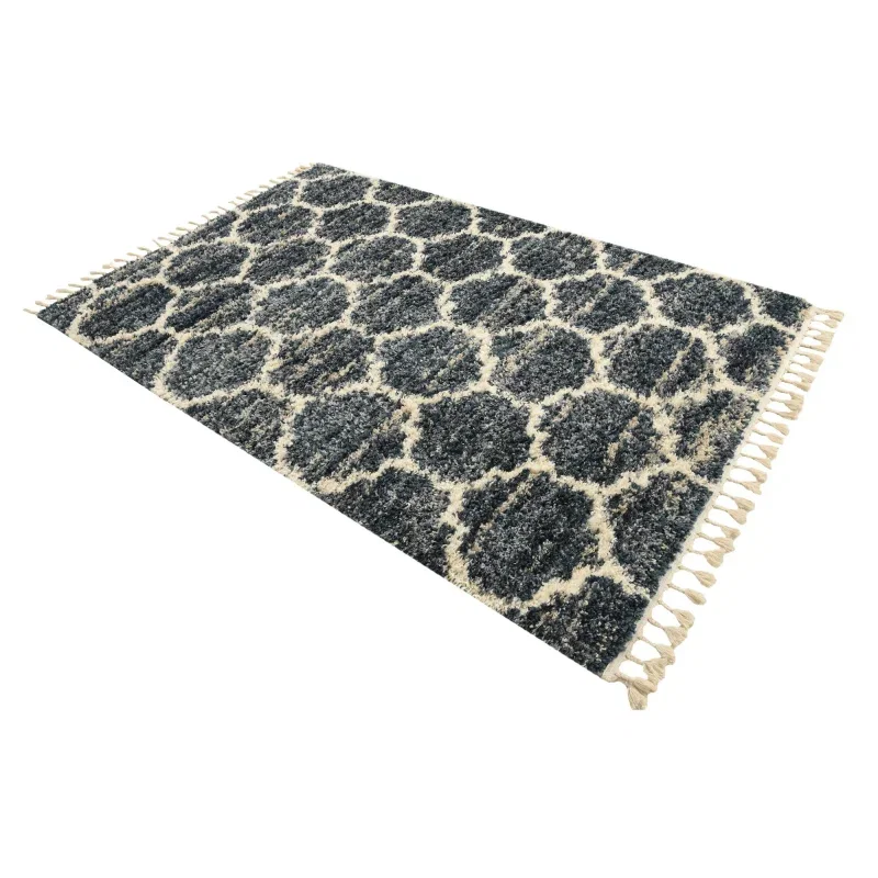 shag nordico enrejado en azul