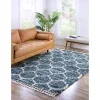 shag nordico enrejado en azul