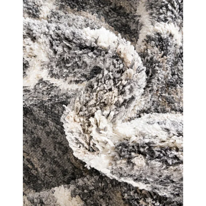 shag nordico enrejado en gris
