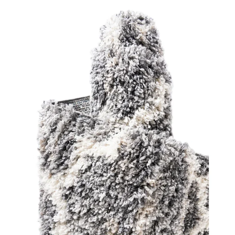 shag nordico enrejado en gris