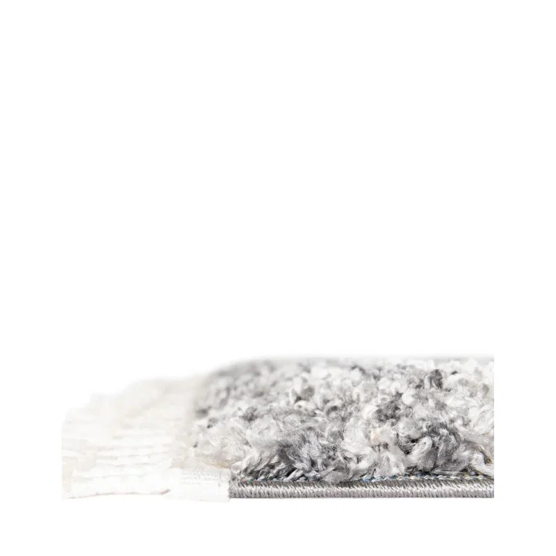 shag nordico enrejado en gris
