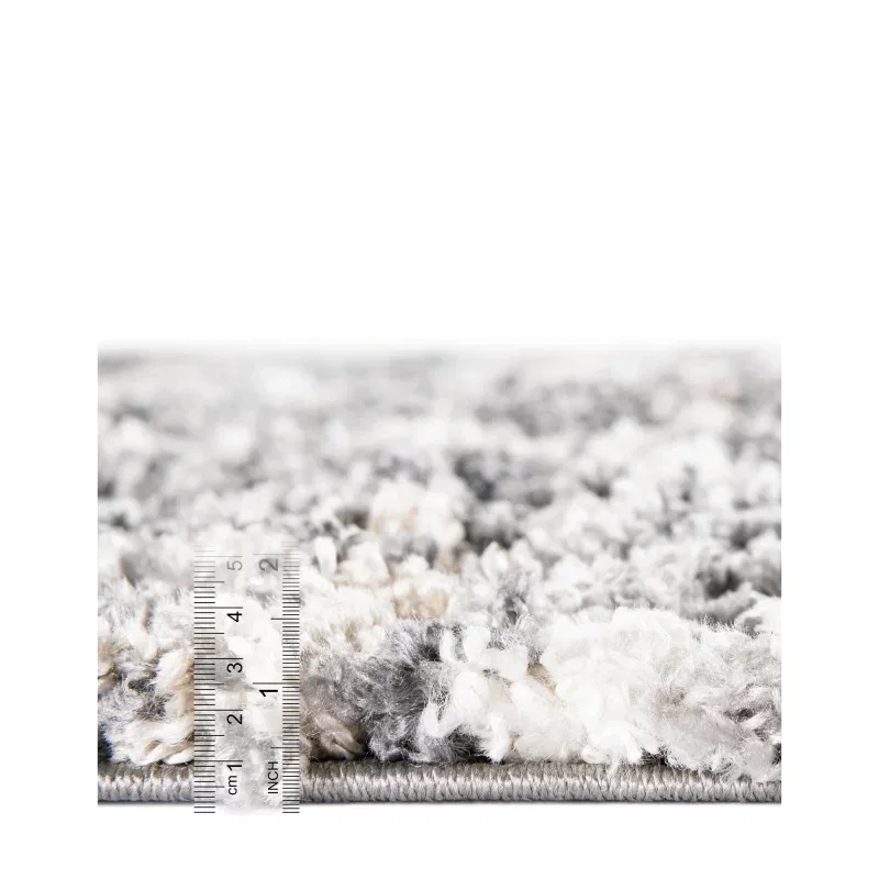 shag nordico enrejado en gris