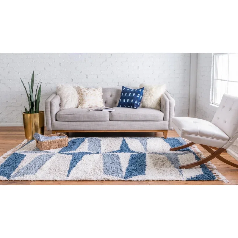 shag nordico facetas en azul