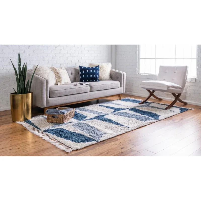 shag nordico facetas en azul