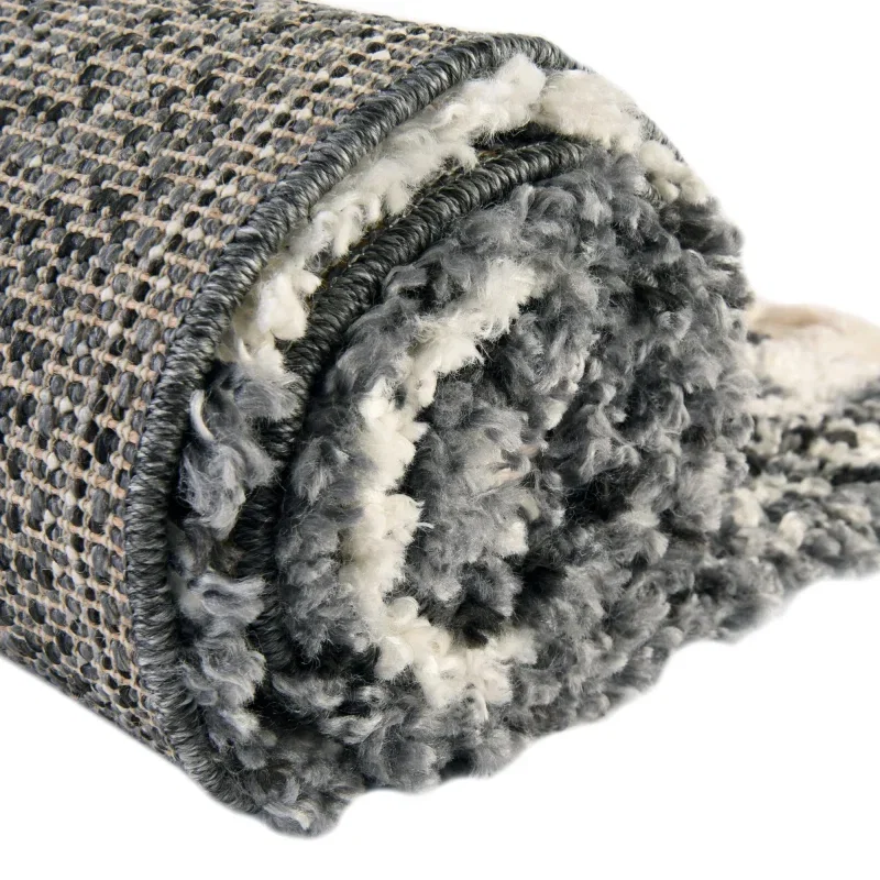 shag nordico marmol en negro y blanco